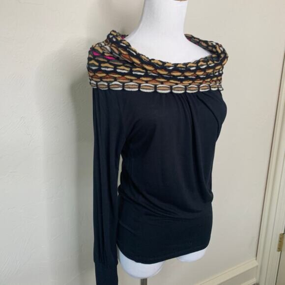Missoni Off Shoulder Knit Top Long Sleeve Sz Small Multicolor/. - Picture 4 of 6